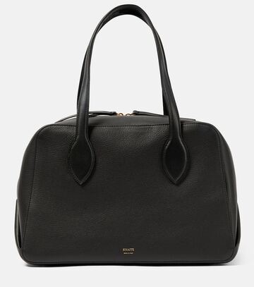 khaite maeve medium leather tote bag in black