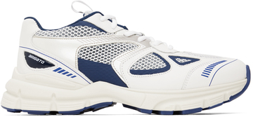 axel arigato white & navy marathon runner sneakers
