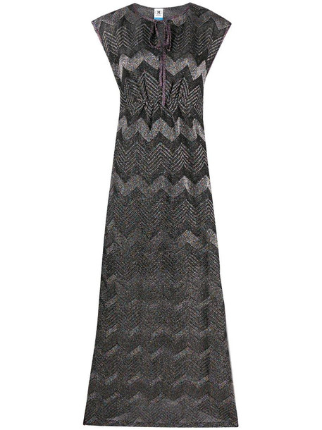 M Missoni metallic zig-zag pattern dress in black