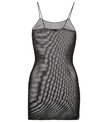 oséree exclusive to mytheresa â gem embellished mesh slip dress in black