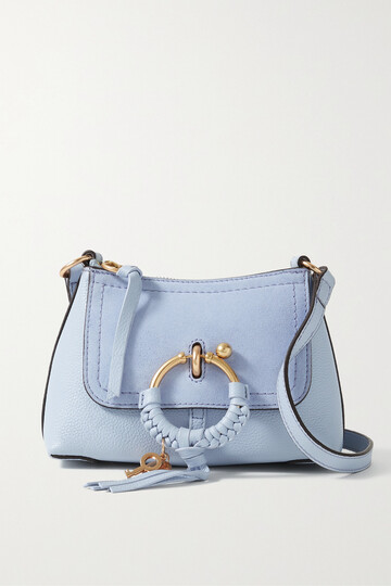 See By Chloé See By Chloé - Joan Mini Suede-trimmed Textured-leather Shoulder Bag - Blue