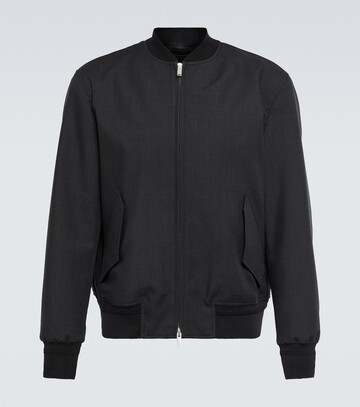 lardini wool and mohair bomber jacket in black