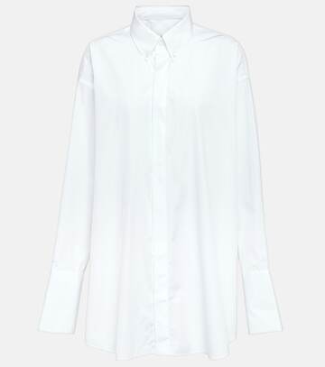 ami paris cotton poplin shirt in white