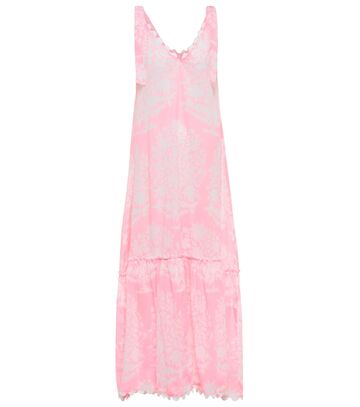 Juliet Dunn Printed cotton midi dress in pink