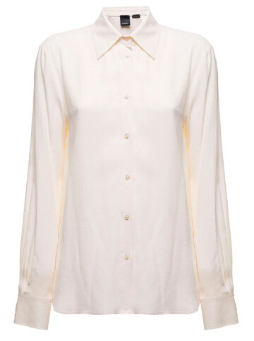 Ivory Colored Crepe De Chine Shirt Pinko Woman in white
