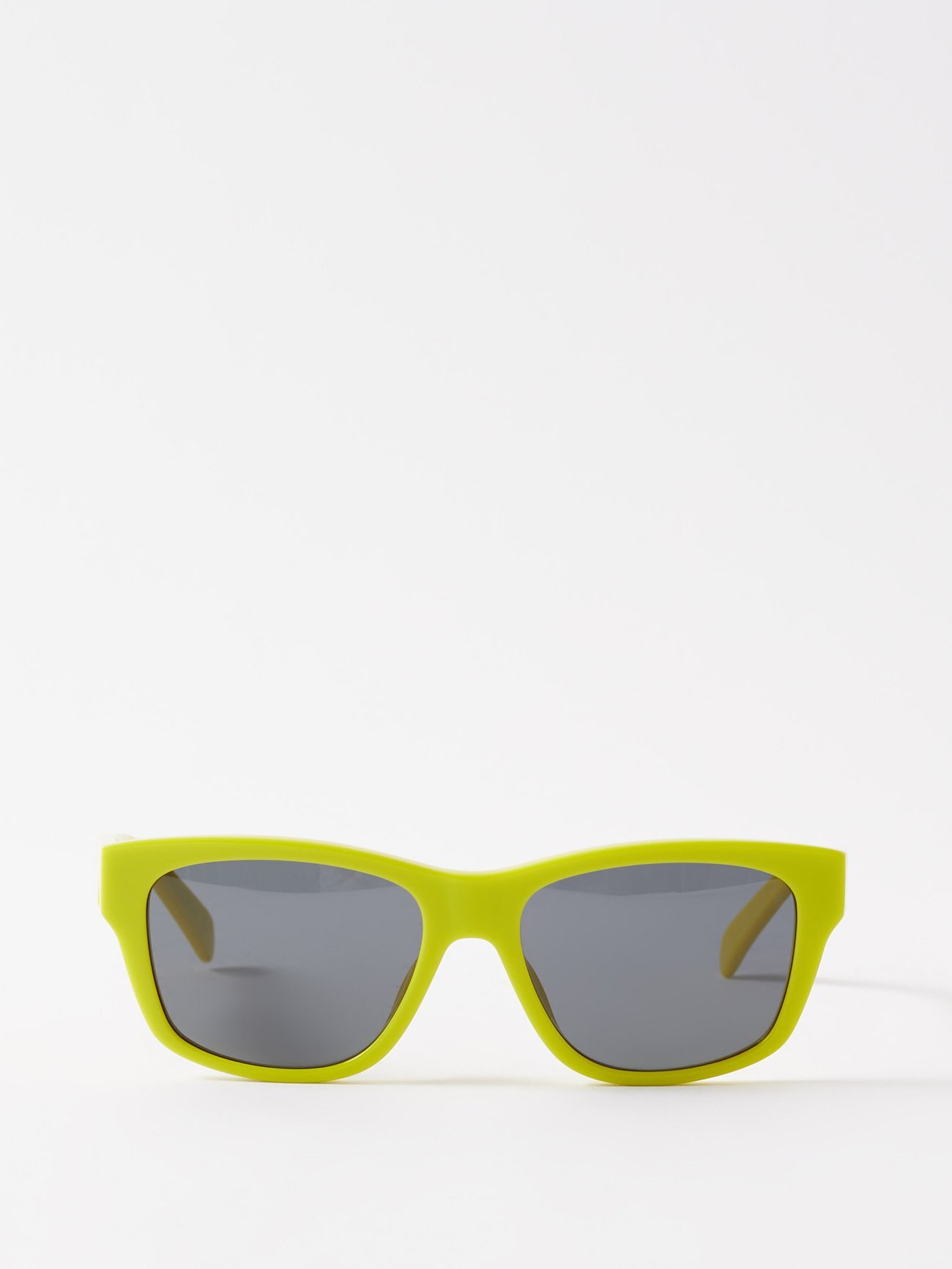 Celine Eyewear - Monochroms Square Acetate Sunglasses - Womens - Yellow Grey