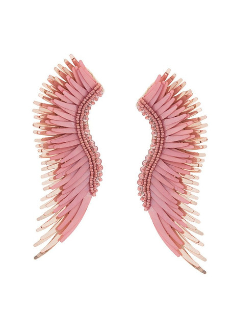 Mignonne Gavigan long wings beaded earrings in pink