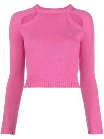 chiara ferragni metallic-threading jumper - pink