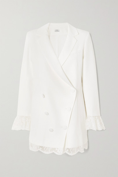 RIME ARODAKY - Lui Lace-trimmed Crepe Mini Dress - White
