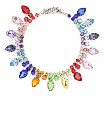 philipp plein crystal-embellished necklace - blue