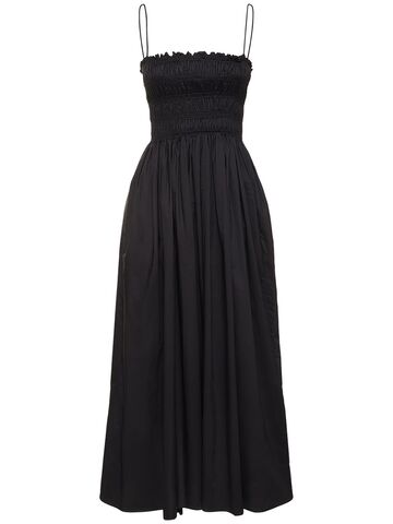 matteau organic cotton poplin maxi dress in black