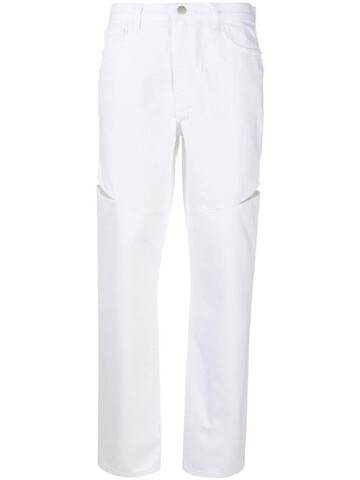 j brand cut-out detailed trousers in white