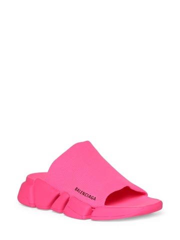 balenciaga 30mm speed 2 knit slide sandals in pink