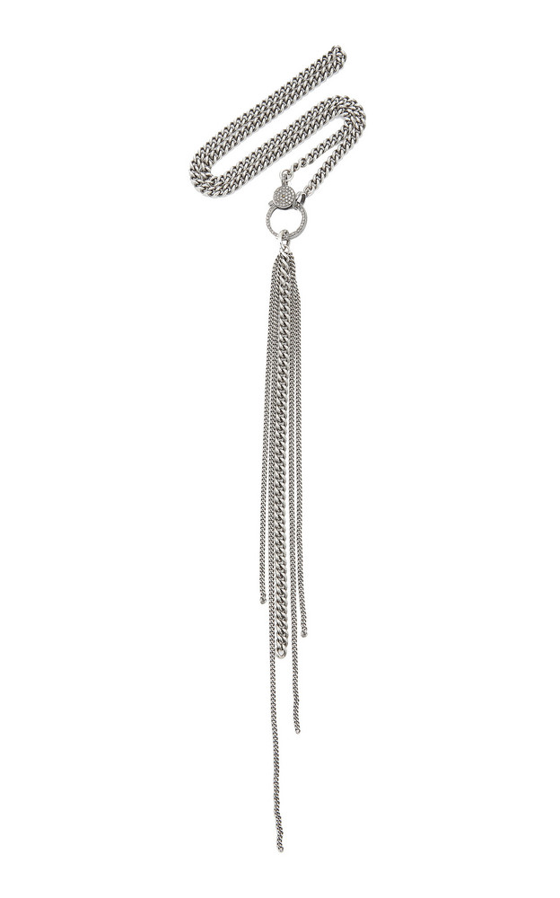 Sheryl Lowe Fringed Sterling Silver Diamond Necklace in metallic