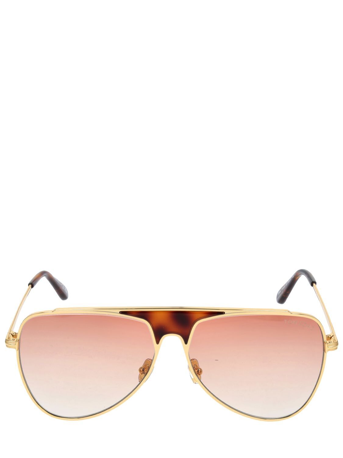 TOM FORD Ethan Metal Sunglasses in gold