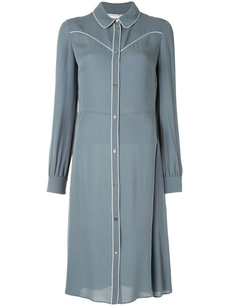 Valentino Pre-Owned piping detail shirt dress in blue