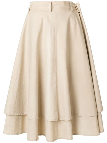 Yohji Yamamoto Pre-Owned double-layered full skirt in neutrals
