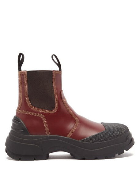 Maison Margiela - Topstitched Leather Chelsea Boots - Womens - Brown