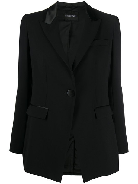 Emporio Armani single-breasted tailored blazer in black