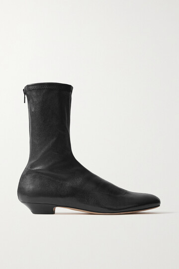 khaite - apollo leather ankle boots - black