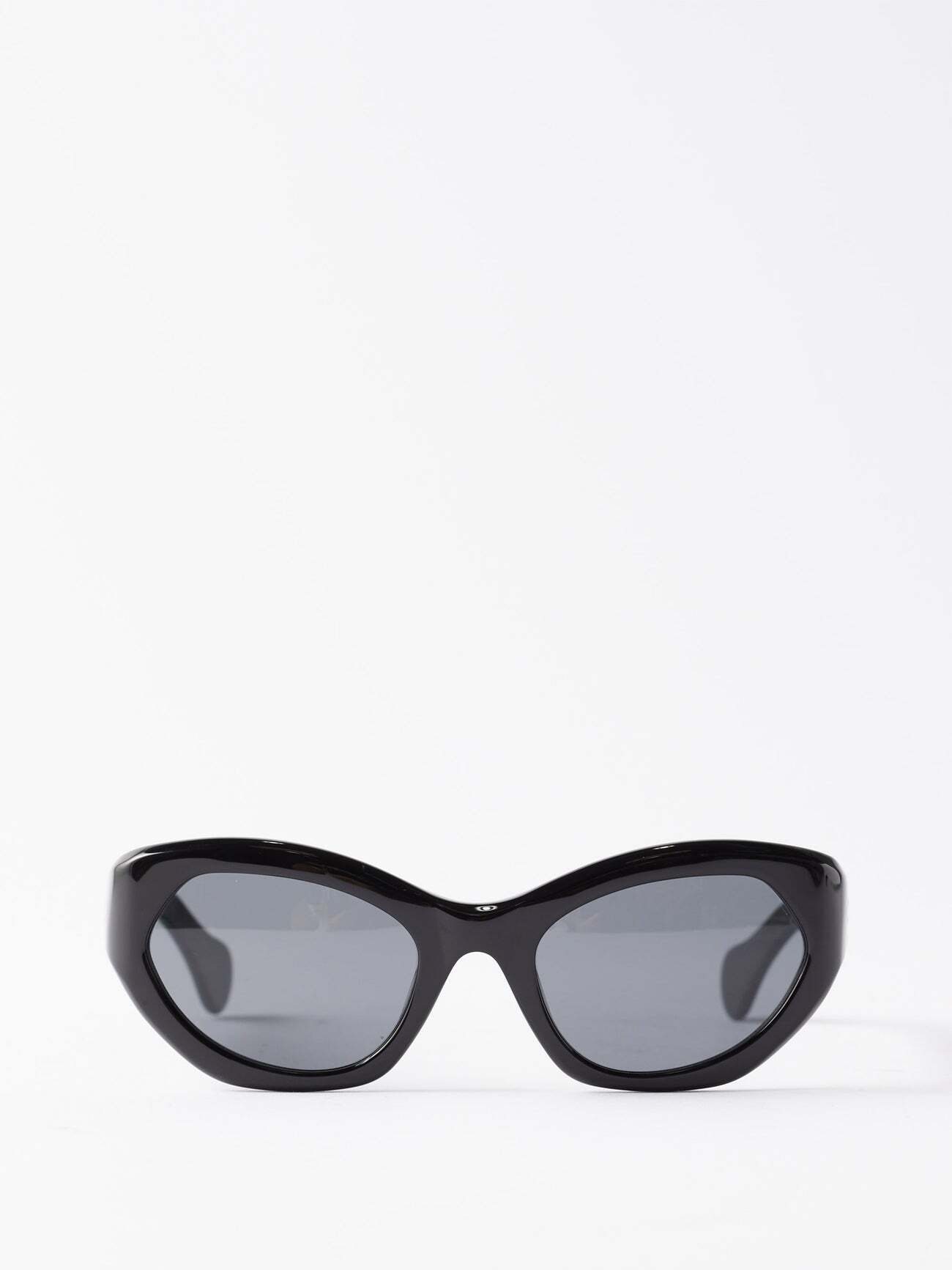 Port Tanger - X Imaan Hamman Umm Cat-eye Acetate Sunglasses - Womens - Black