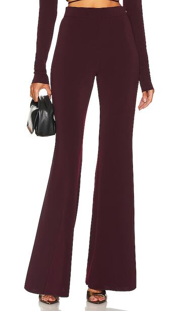 The Andamane Gaia Flare Pants in Burgundy in noir