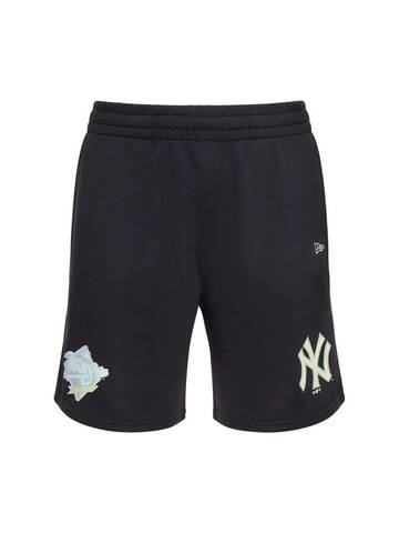 new era n.y. yankees cotton blend shorts in blue