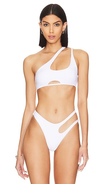 superdown misty bikini top in white