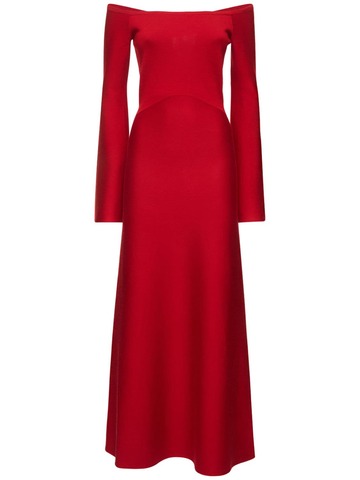 gabriela hearst shar wool & cashmere compact knit dress in red