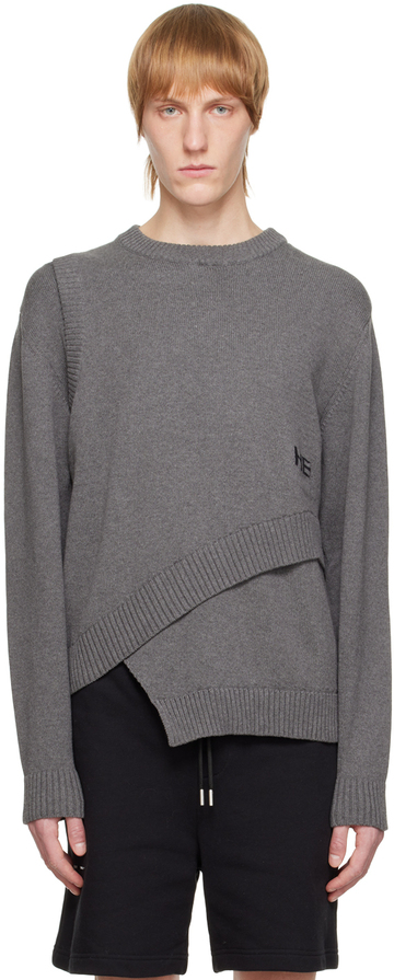 heliot emil gray layered sweater in grey