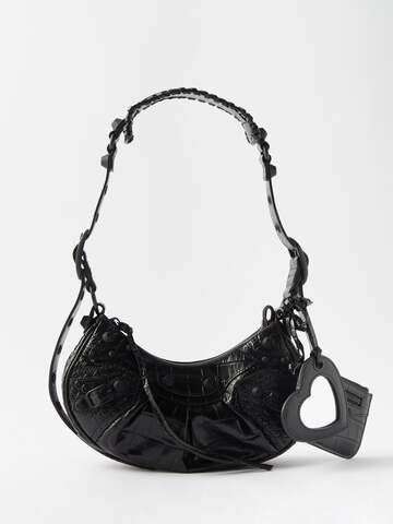 balenciaga - le cagole xs croc-effect leather shoulder bag - womens - black