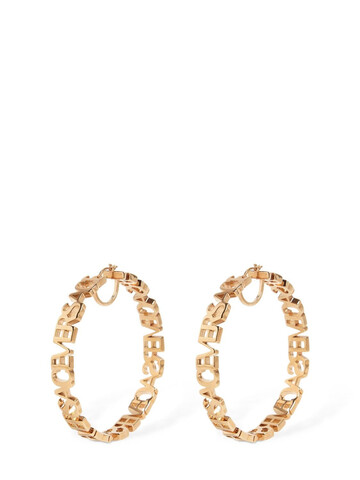 VERSACE Logo Lettering Big Hoop Earrings in gold