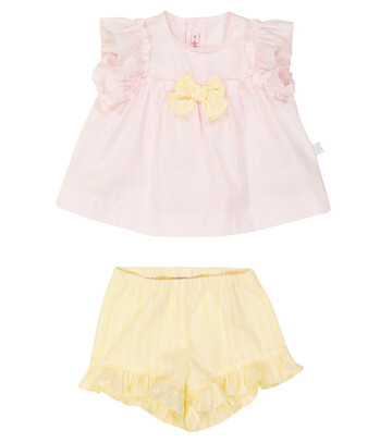 Il Gufo Baby sleeveless dress and shorts set in pink
