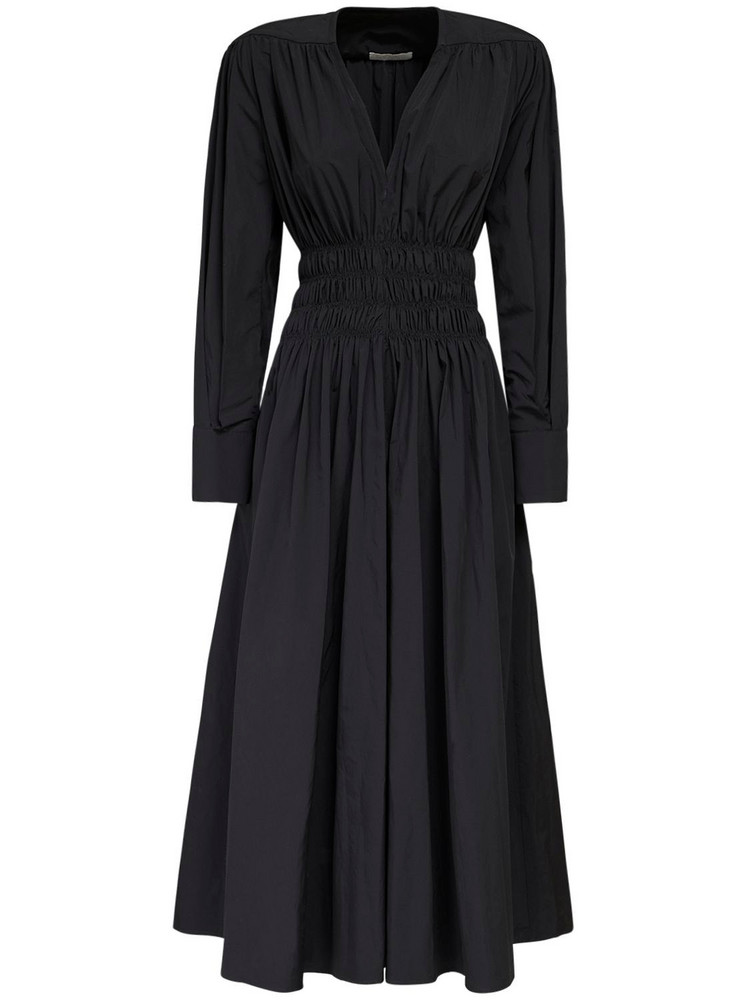 NYNNE Diana Gathered Midi Dress in black