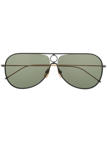 Thom Browne Eyewear TB115 Aviator Sunglasses in black
