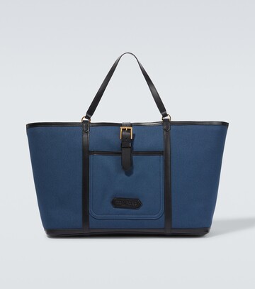 tom ford east west canvas tote bag in blue