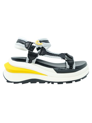 Ash Leather Sandals in black / white