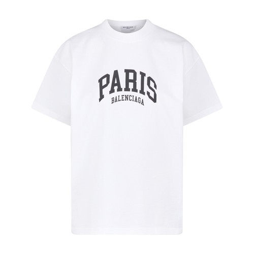 Balenciaga Cities Paris T-Shirt Medium Fit in black / white