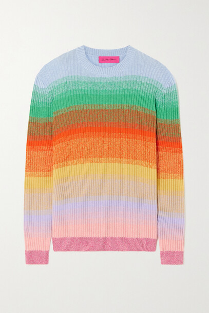 The Elder Statesman - Morphe Striped Ribbed Cashmere Sweater - Pink