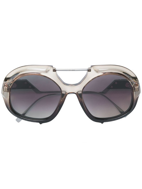 Fendi Eyewear oversized round frame sunglasses in black
