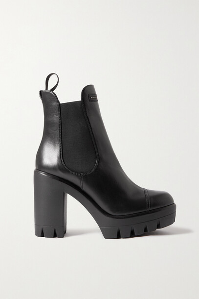 Giuseppe Zanotti - Leather Platform Chelsea Boots - Black