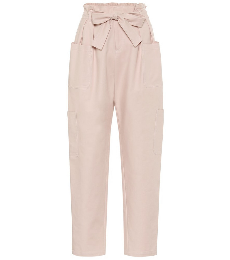 REDValentino Stretch-cotton high-rise pants in pink