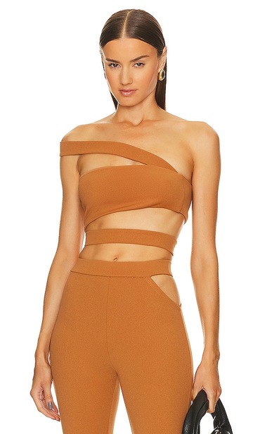 michael costello x revolve tory top in tan in brown