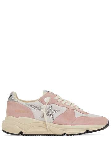 GOLDEN GOOSE 30mm Running Leather & Mesh Sneakers in pink