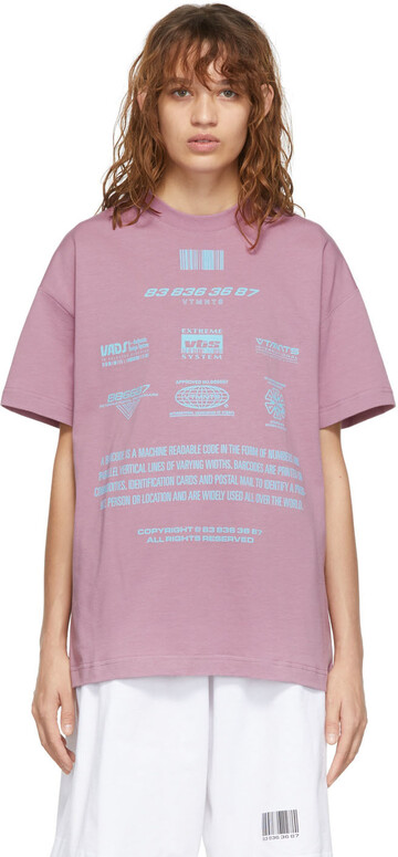 VTMNTS Purple 'All Rights Reserved' T-Shirt in lilac