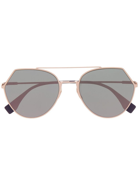 Fendi Eyewear round-frame sunglasses - Gold