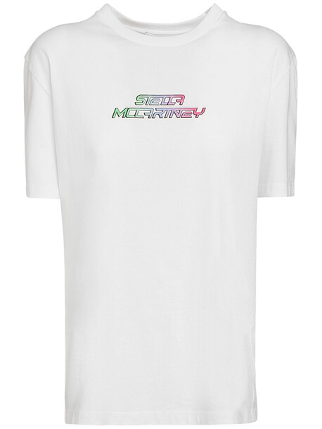 STELLA MCCARTNEY Logo Printed Cotton T-shirt in white