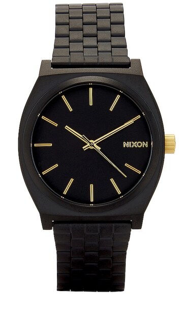 nixon time teller watch in black