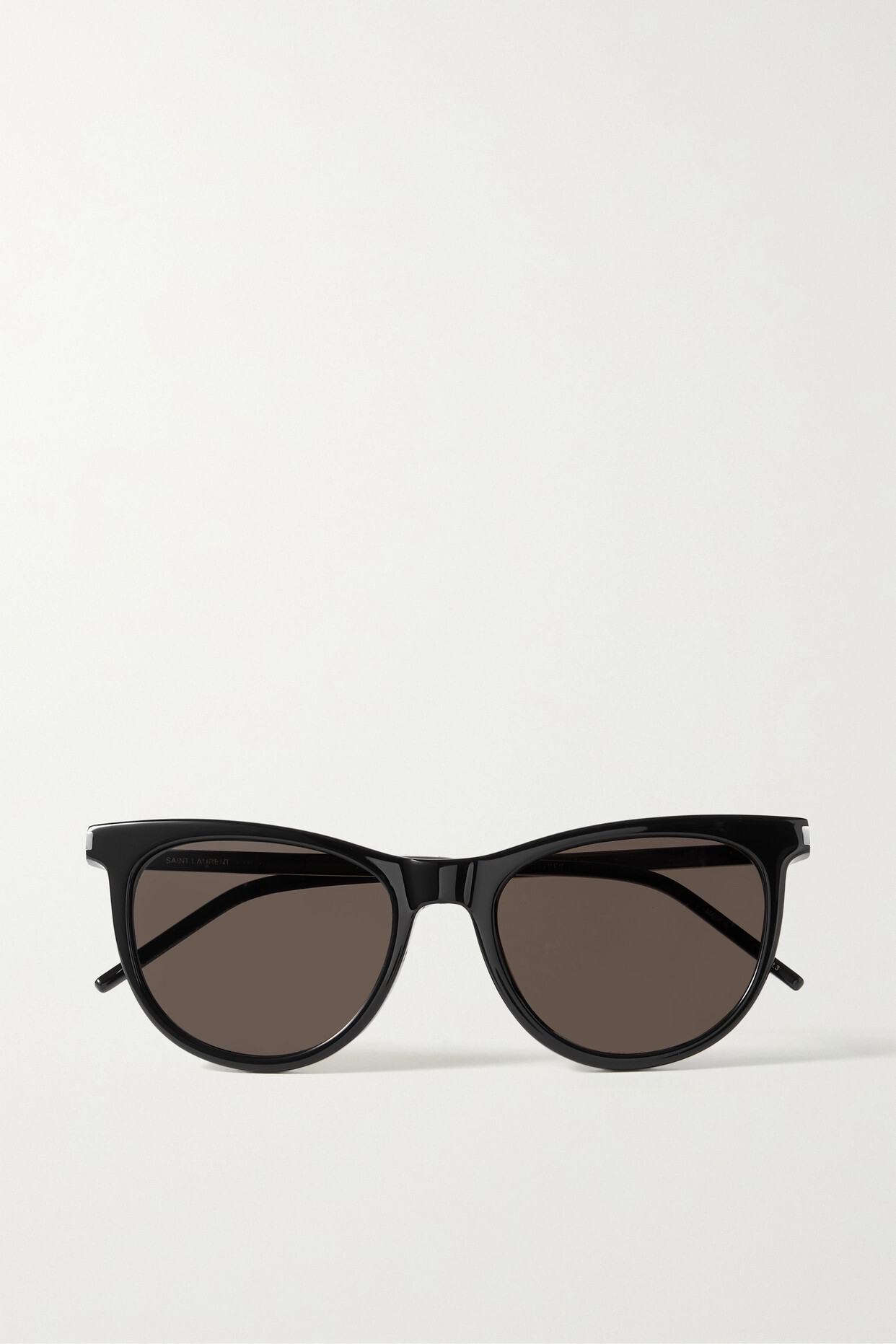 SAINT LAURENT Eyewear - Cat-eye Acetate And Silver-tone Sunglasses - Black