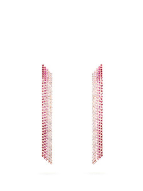 Lynn Ban - Waterfall Sapphire & Rose Gold Plated Earrings - Womens - Pink